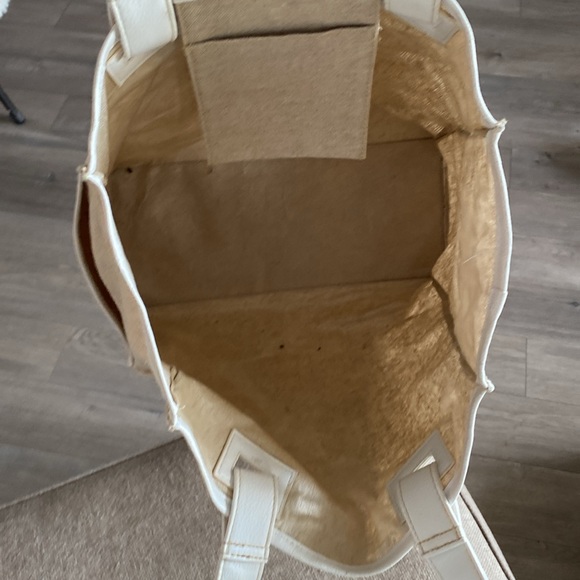 LANCÔME tan cancas vegan leather tote bag lined - Picture 4 of 5